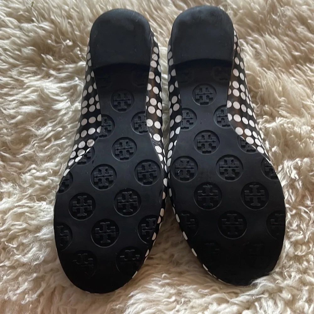 Women’s Tory Burch Ballet Flat Black with White Polka Dots Size 5M